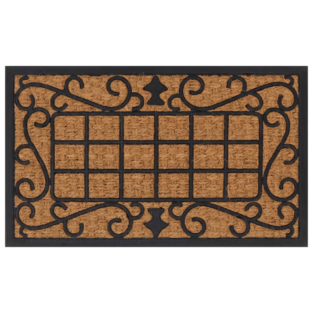 Tapete de porta semicircular 45x75 cm borracha e fibra de coco