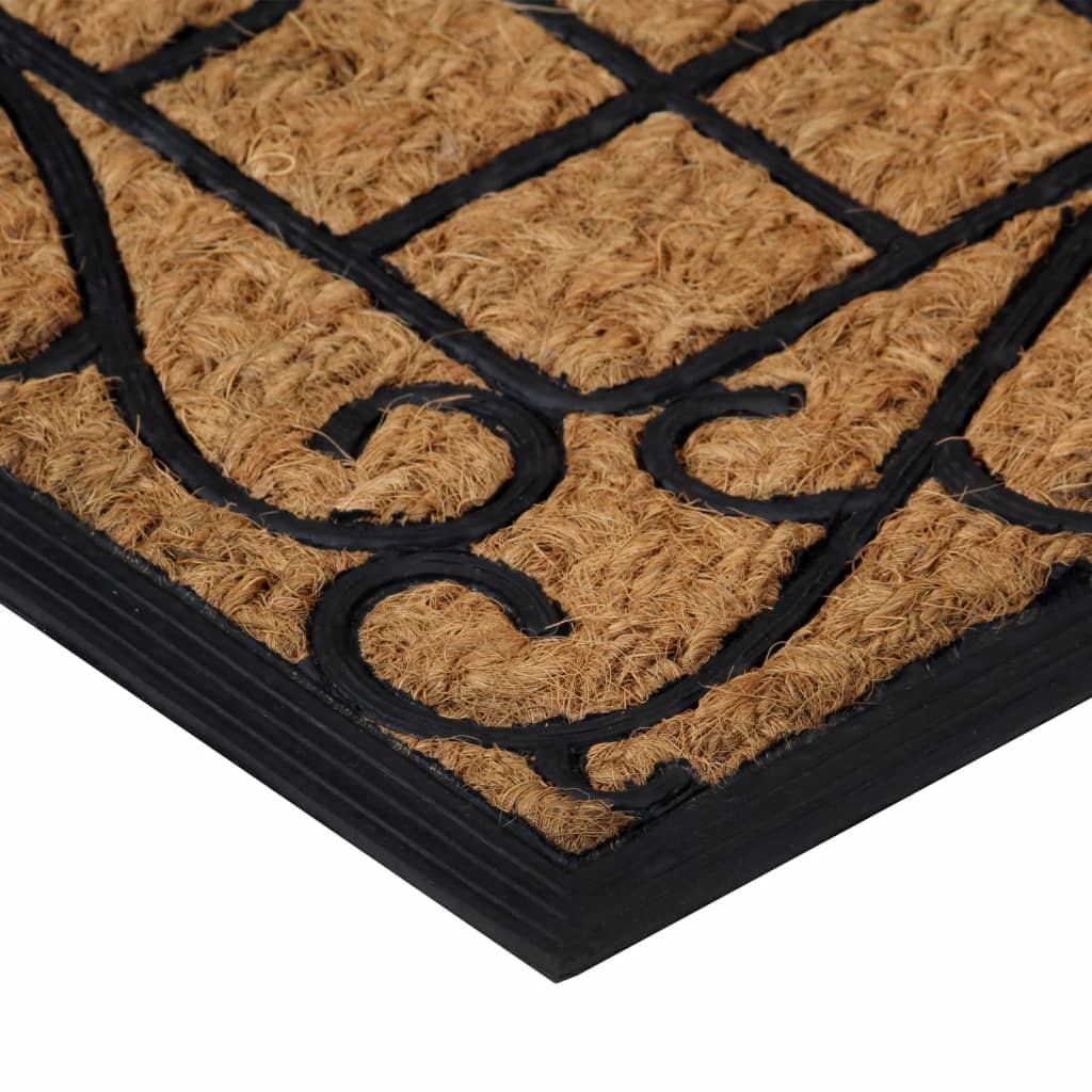 Tapete de porta semicircular 45x75 cm borracha e fibra de coco