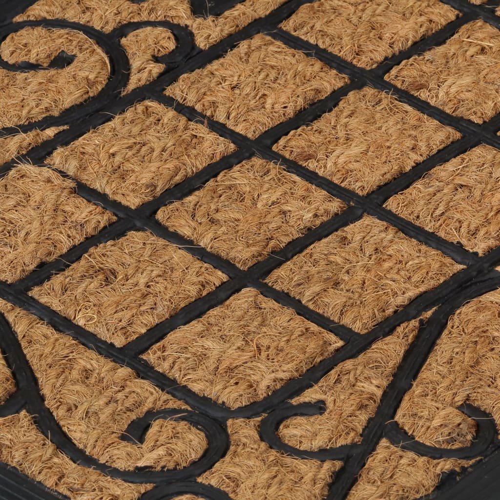 Tapete de porta semicircular 45x75 cm borracha e fibra de coco