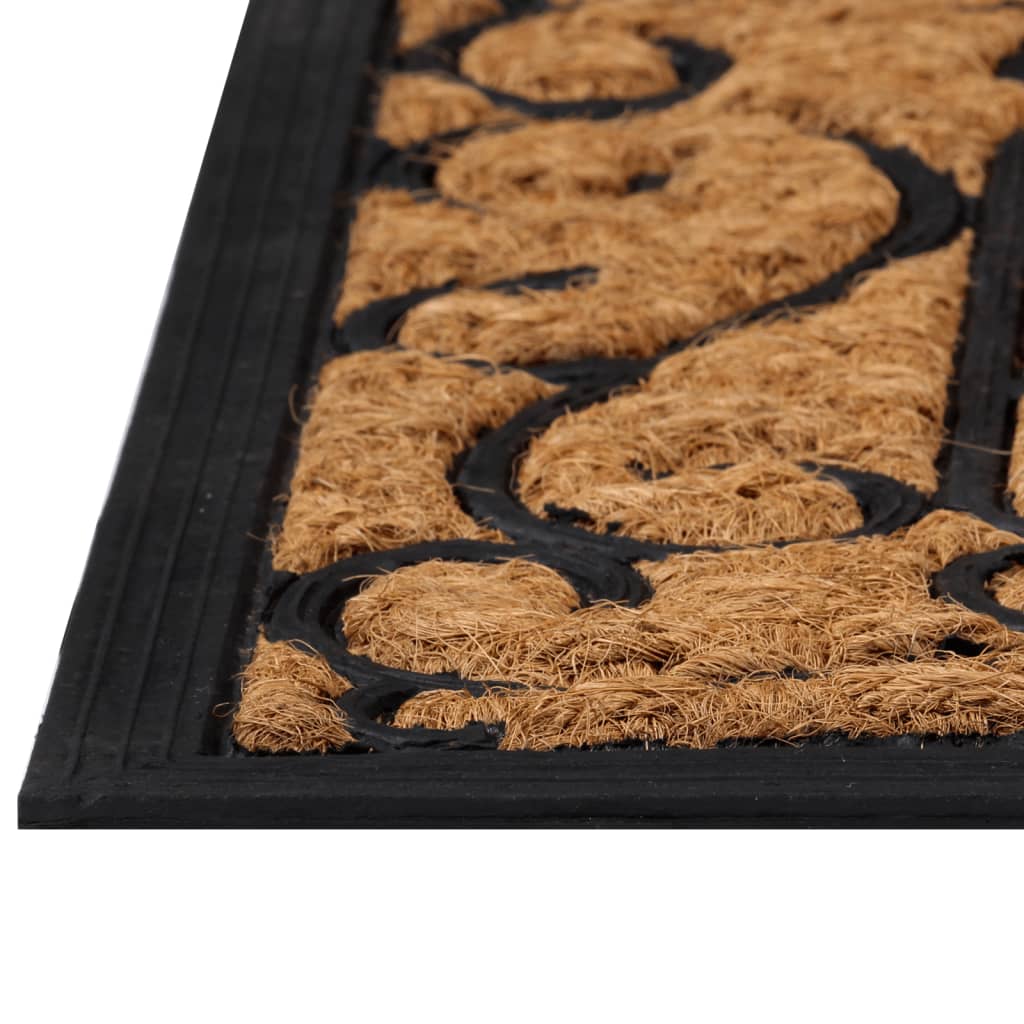 Tapete de porta semicircular 45x75 cm borracha e fibra de coco