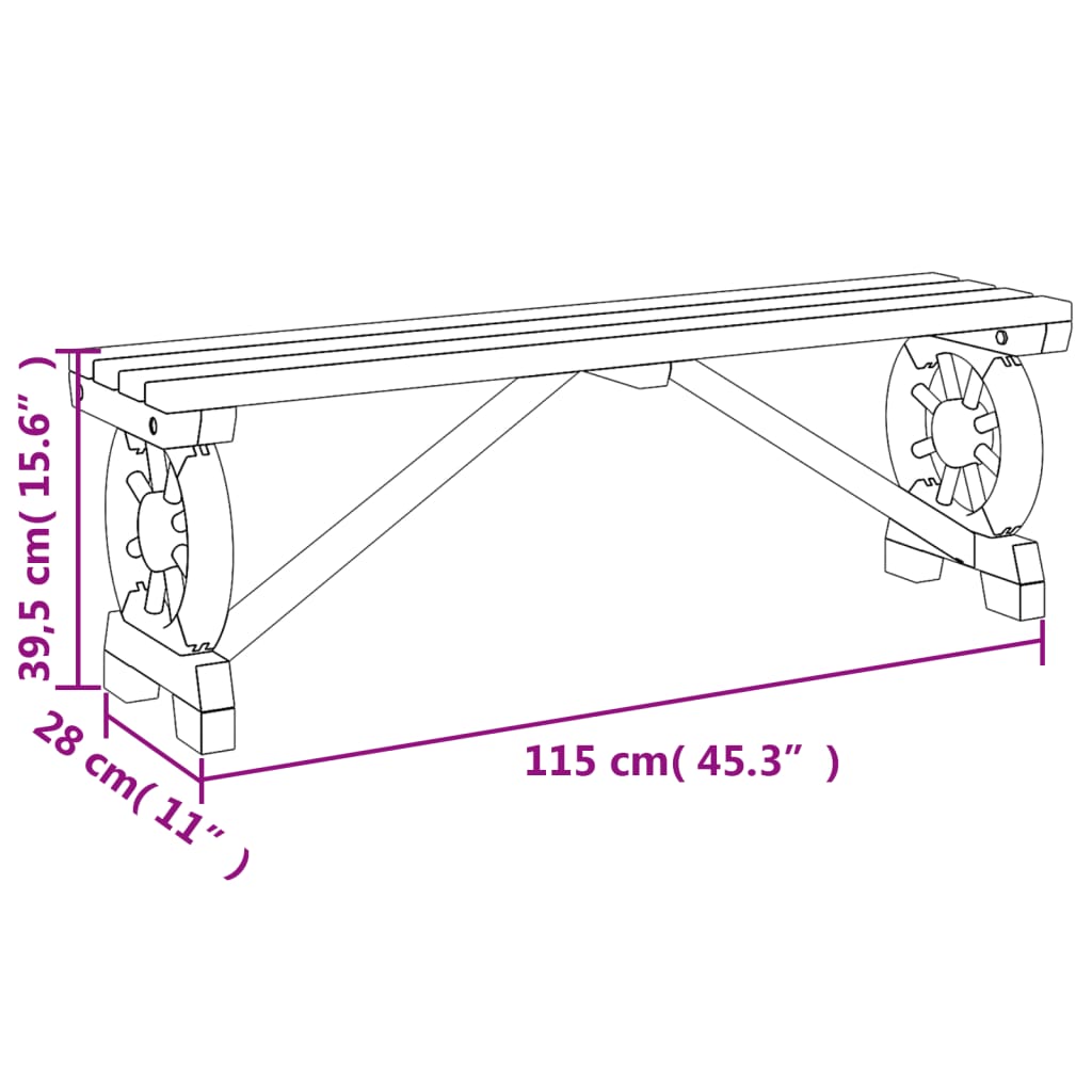 Bancos de jardim 2 pcs madeira de abeto maciça