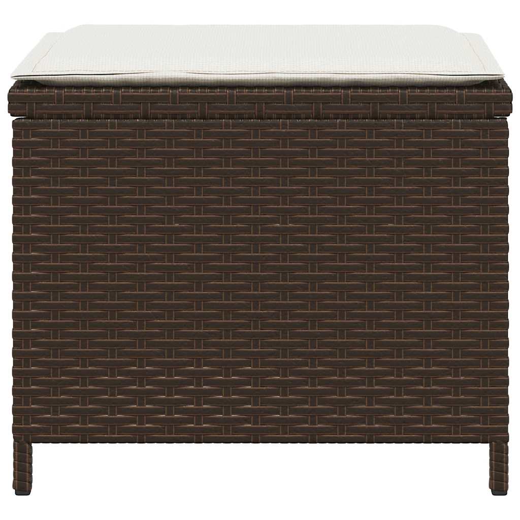 Bancos jardim com almofadões 4 pcs 41x41x36 cm vime PE castanho