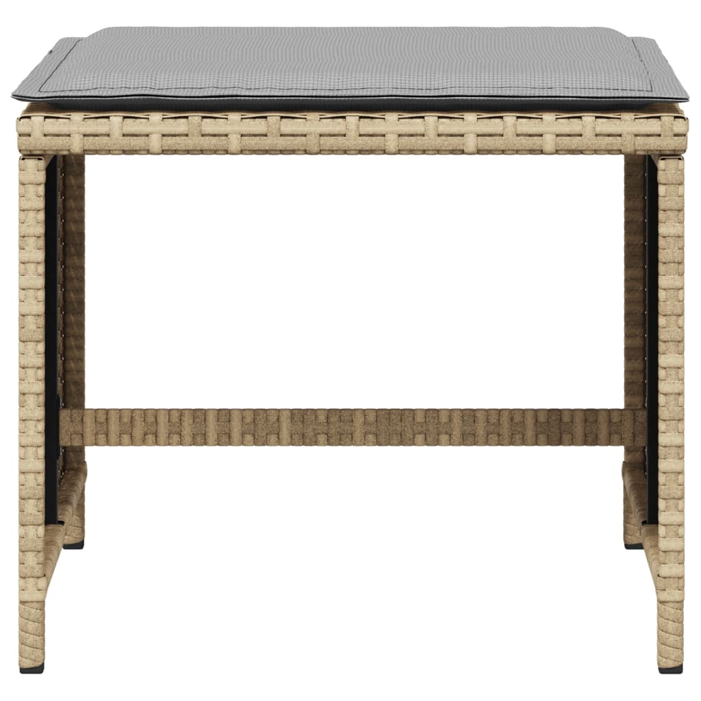 Bancos jardim almofadões 4 pcs 41x41x36 cm vime PE mistura bege