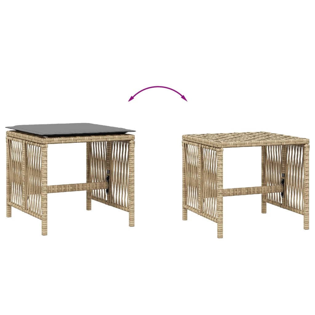 Bancos jardim almofadões 4 pcs 41x41x36 cm vime PE mistura bege