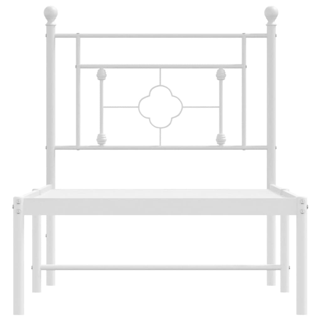 Estrutura de cama com cabeceira 80x200 cm metal branco
