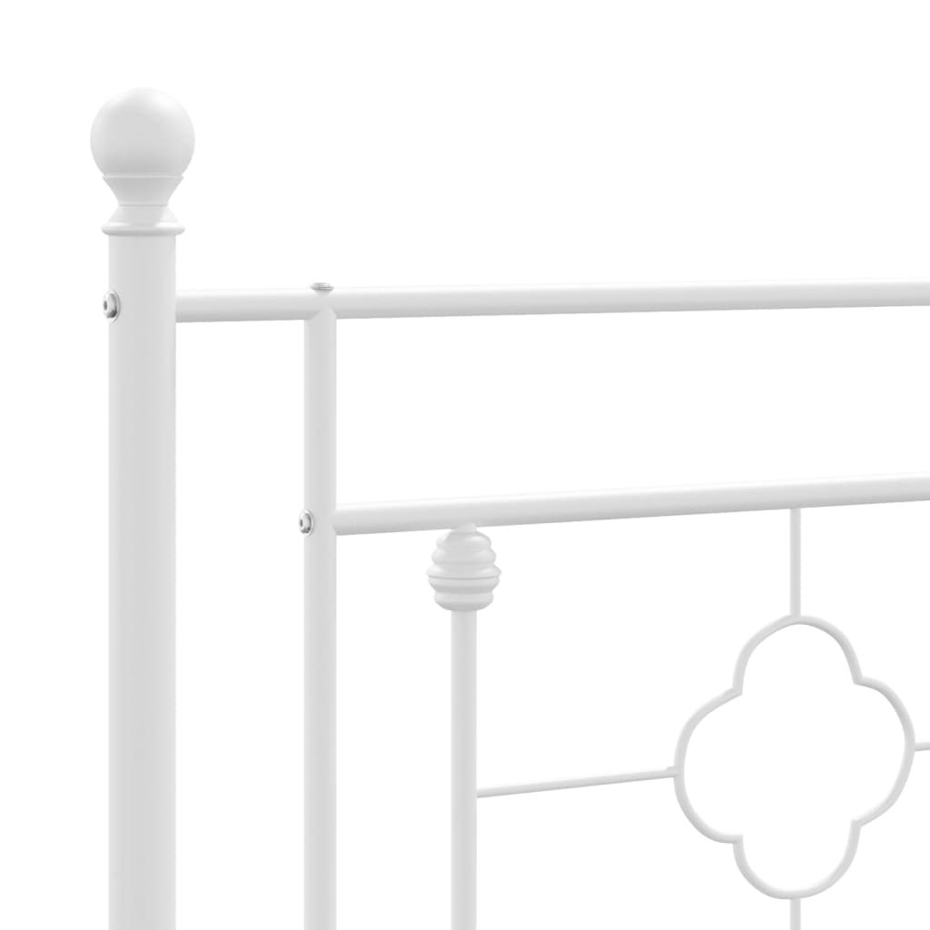 Estrutura de cama com cabeceira 80x200 cm metal branco