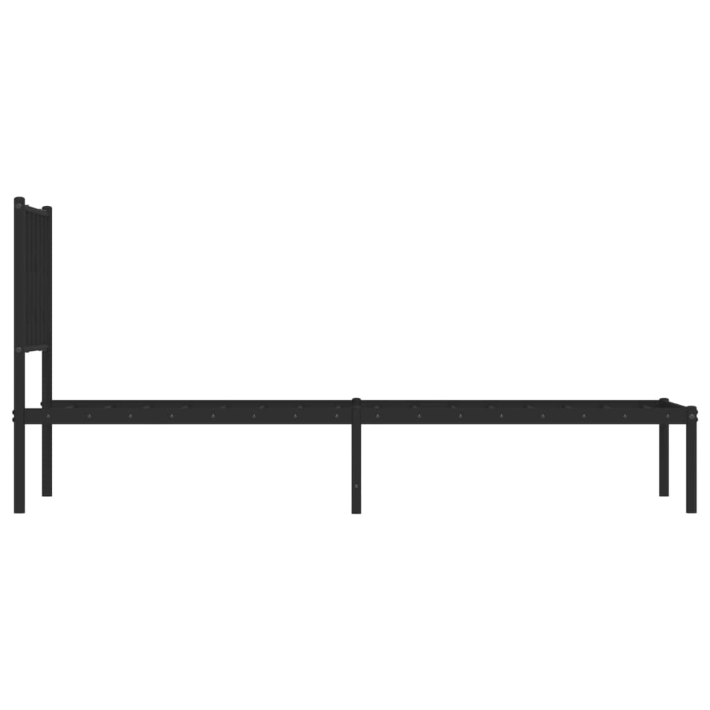 Estrutura de cama metal s/ colchão c/ cabeceira 75x190 cm preto