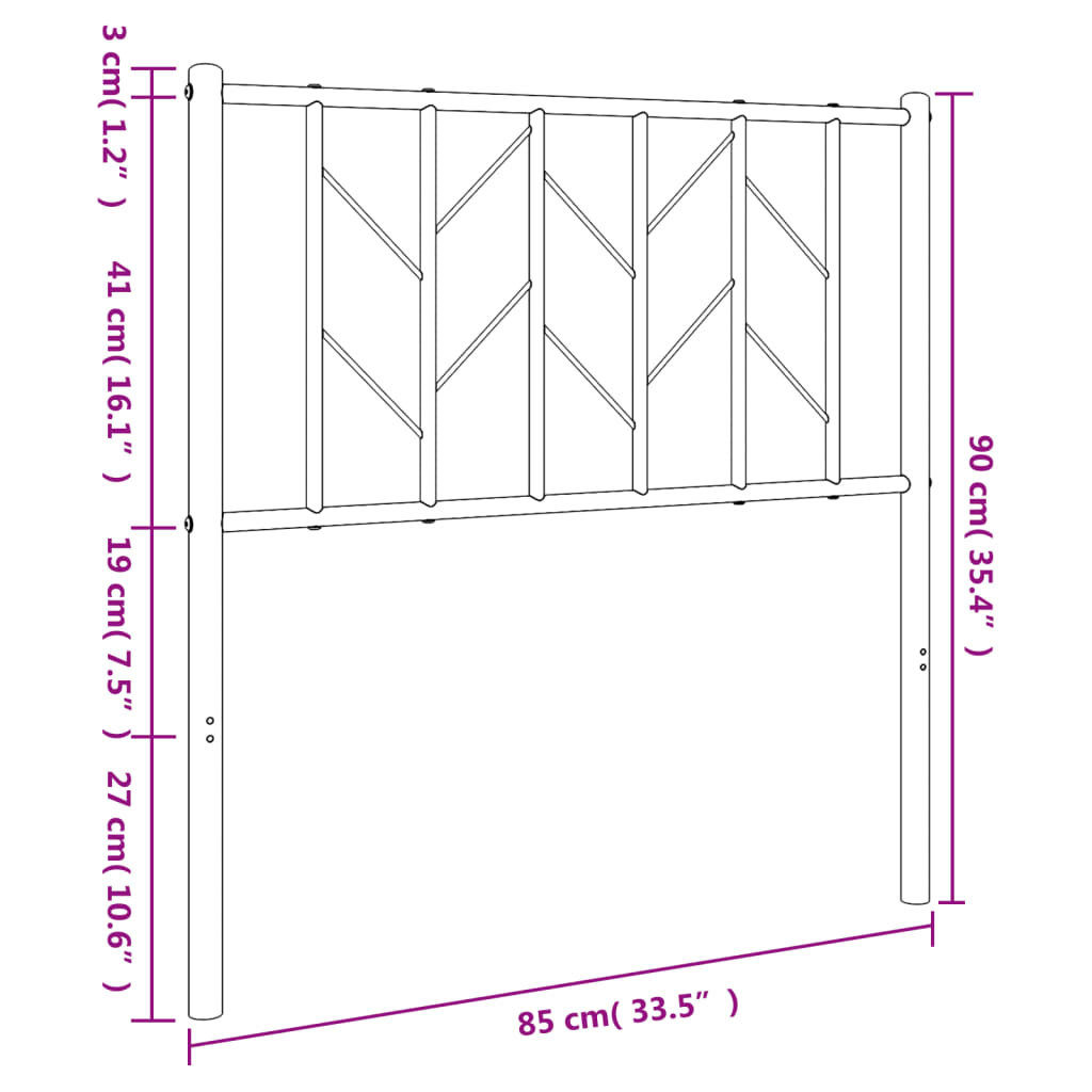 Cabeceira de cama 80 cm metal branco
