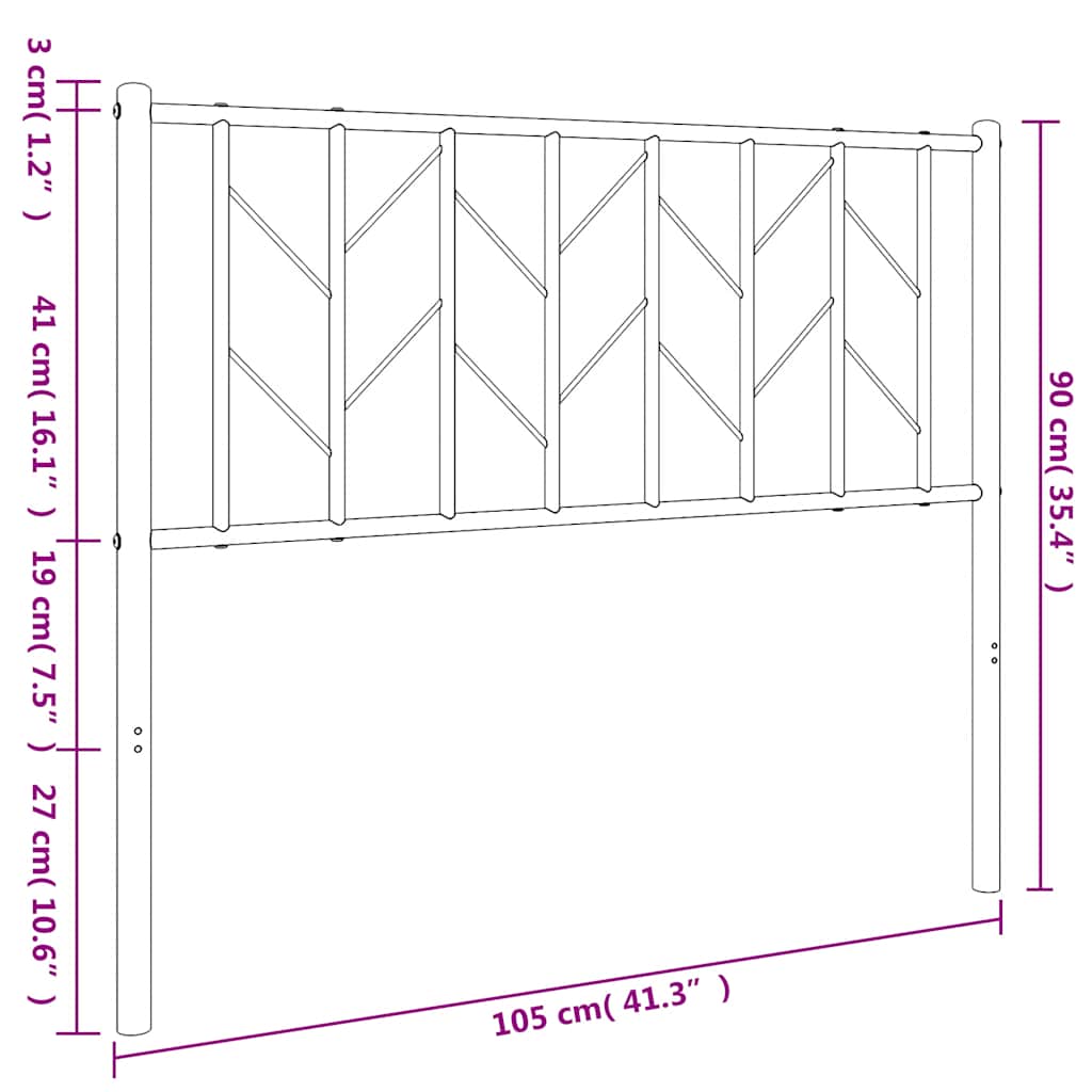 Cabeceira de cama 100 cm metal branco