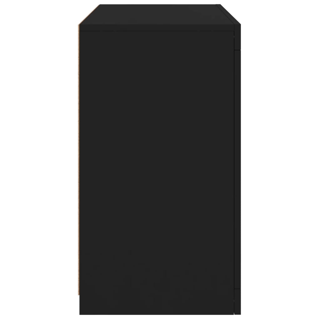 Aparador com luzes LED 60,5x37x67 cm preto