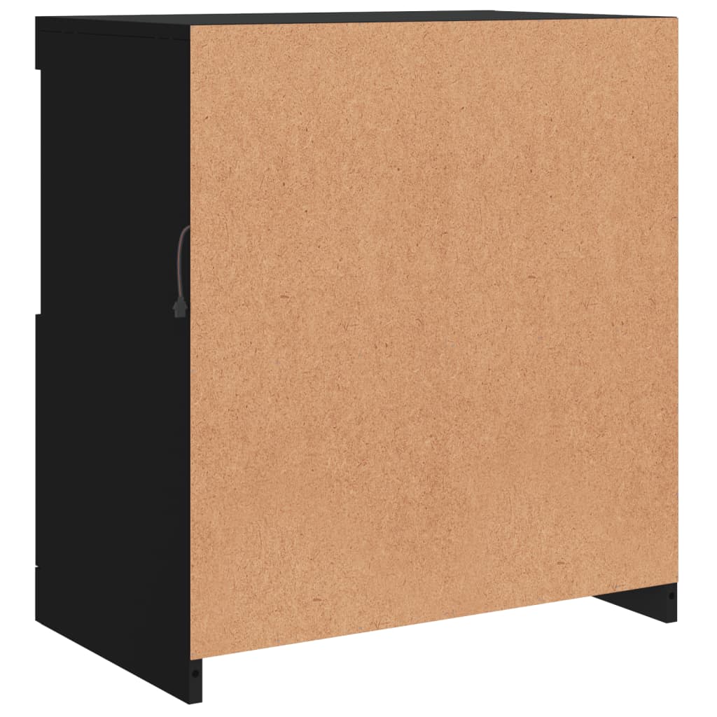 Aparador com luzes LED 60,5x37x67 cm preto