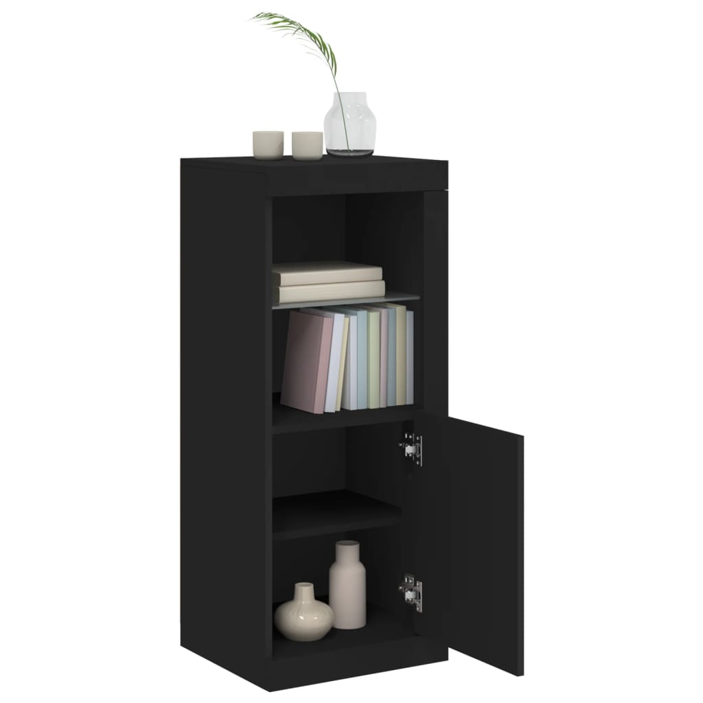 Aparador com luzes LED 41x37x100 cm preto