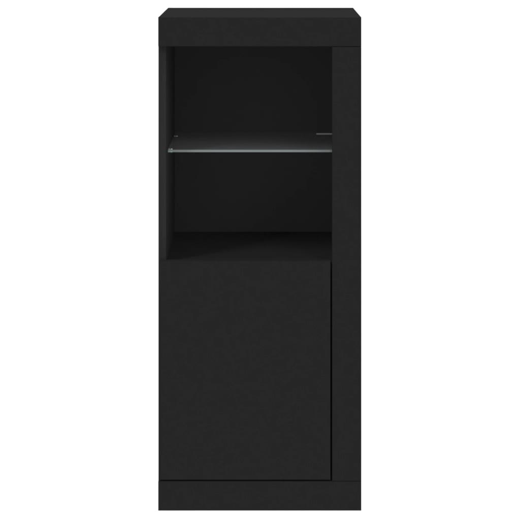 Aparador com luzes LED 41x37x100 cm preto