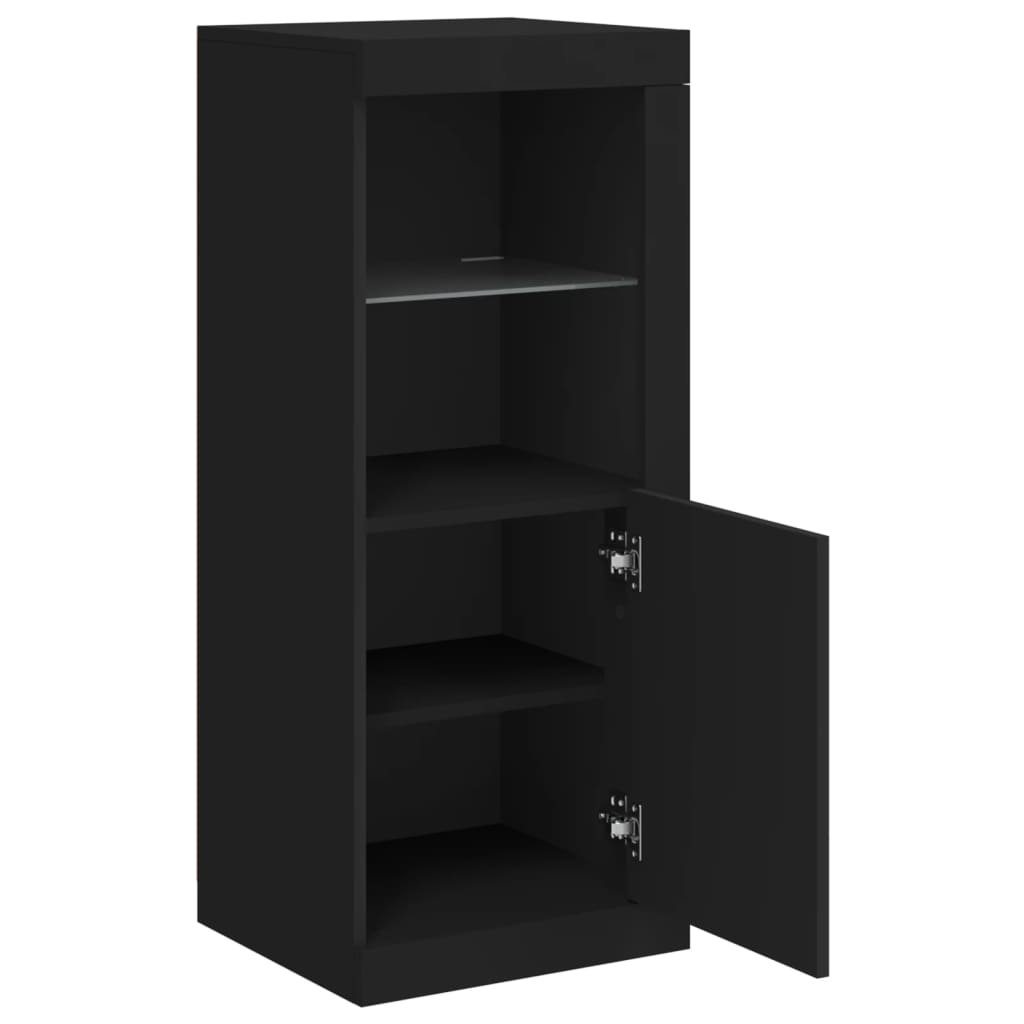 Aparador com luzes LED 41x37x100 cm preto