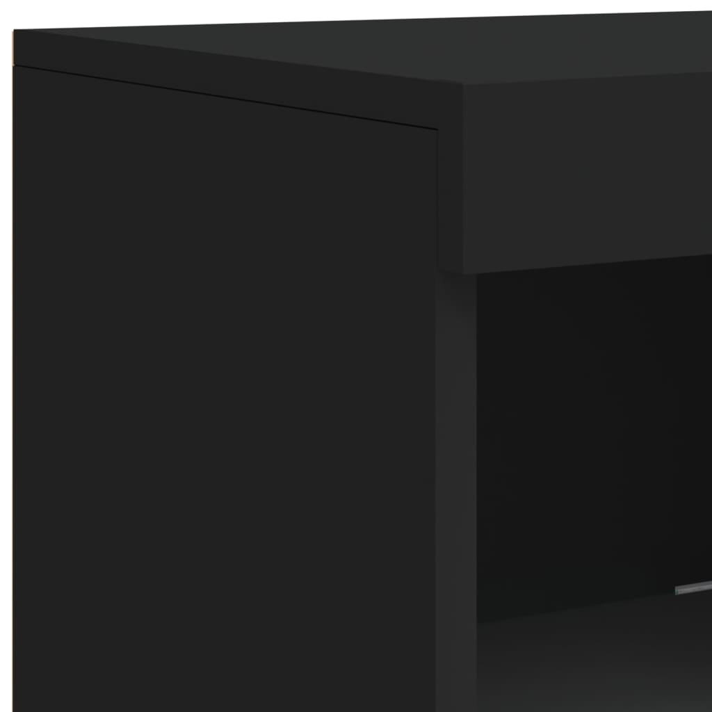 Aparador com luzes LED 41x37x100 cm preto