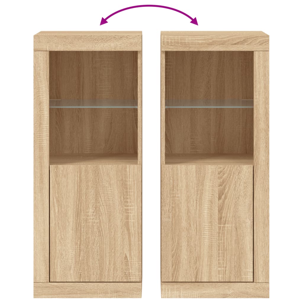 Aparador com luzes LED 41x37x100 cm carvalho sonoma