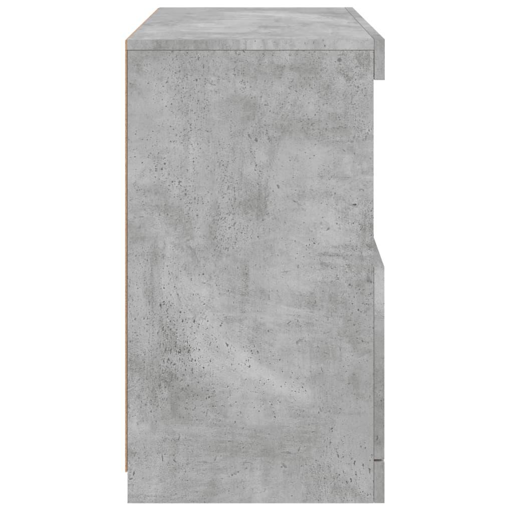 Aparador com luzes LED 60x37x67 cm cinzento cimento