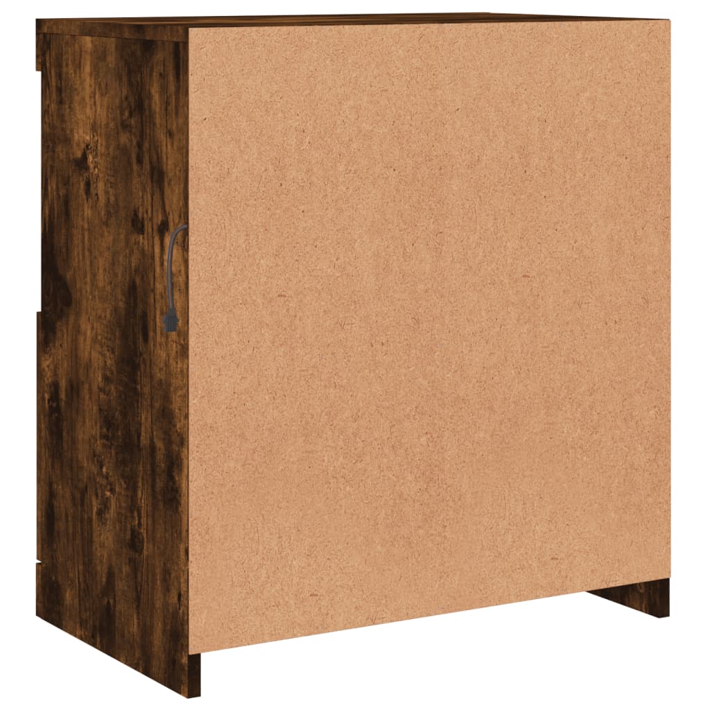 Aparador com luzes LED 60x37x67 cm carvalho fumado