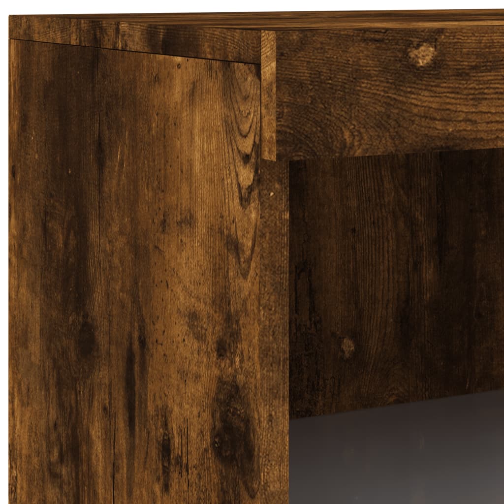 Aparador com luzes LED 60,5x37x100 cm carvalho fumado