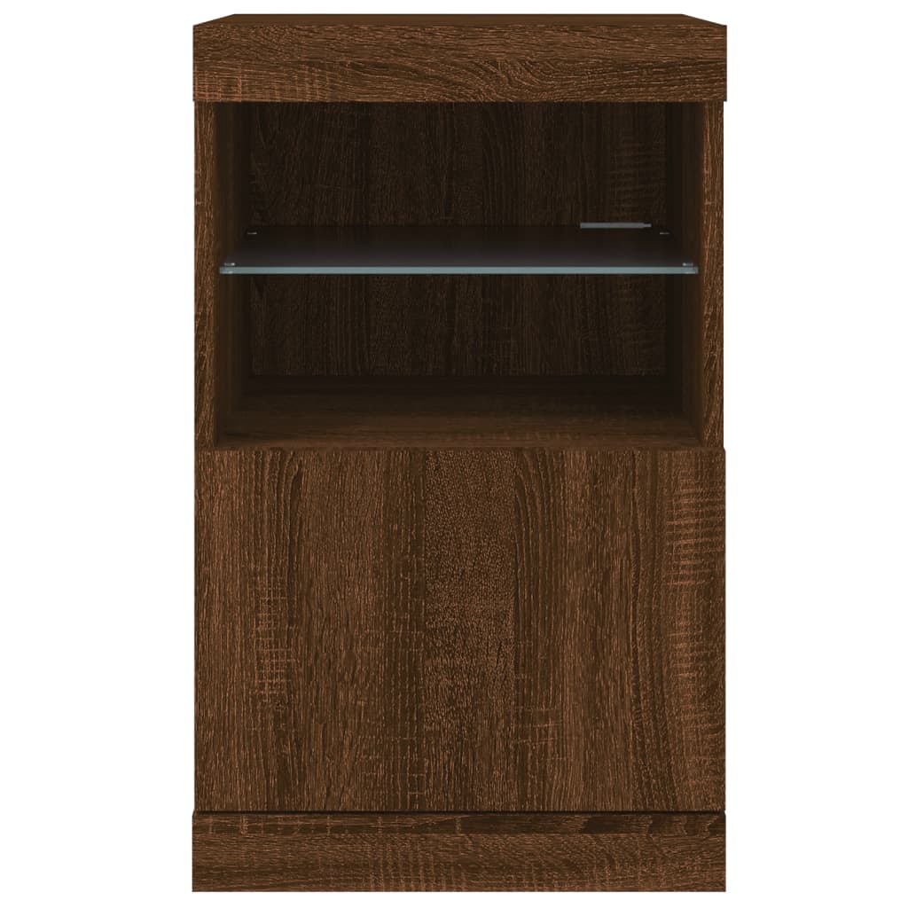 Aparador com luzes LED 41x37x67 cm carvalho castanho