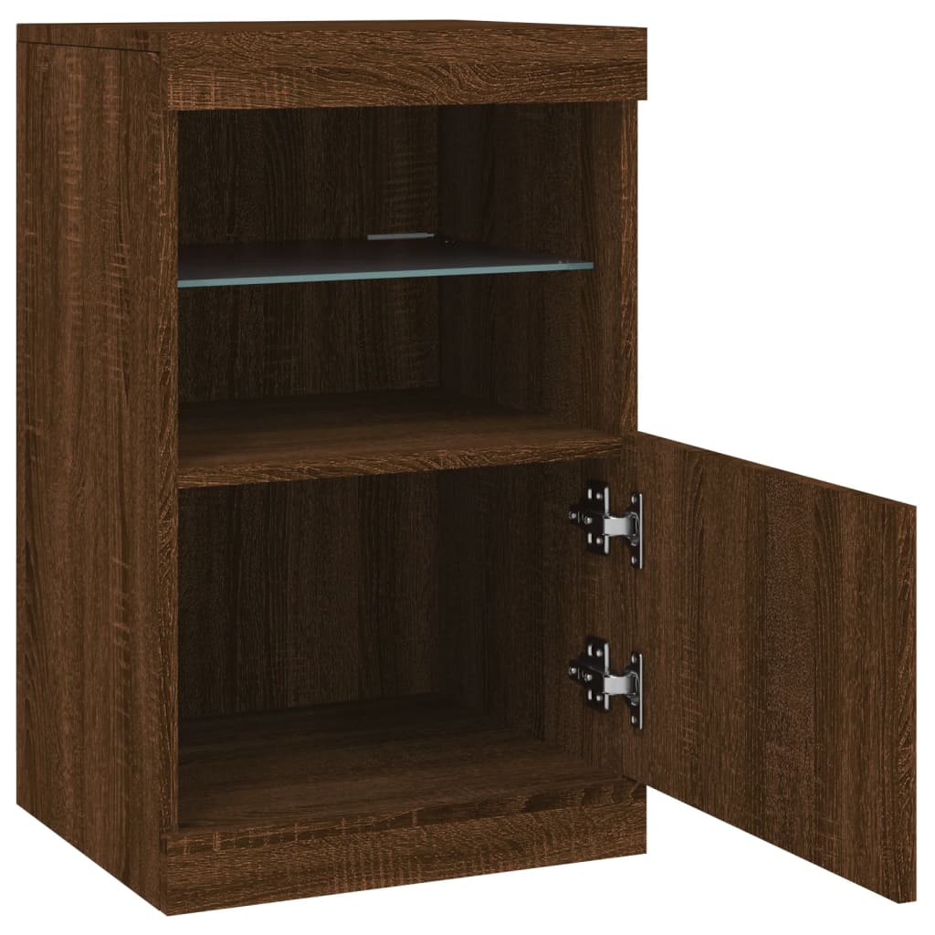Aparador com luzes LED 41x37x67 cm carvalho castanho