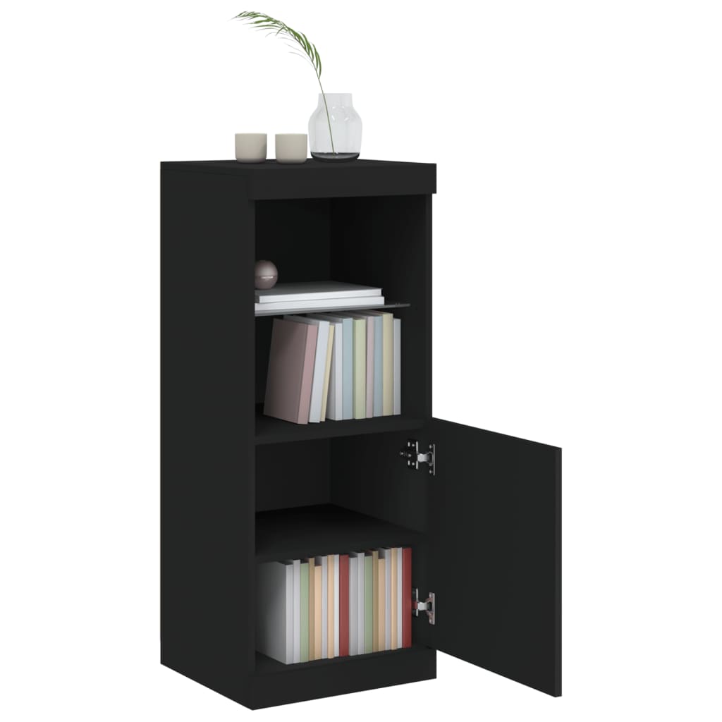 Aparador com luzes LED 41x37x100 cm preto