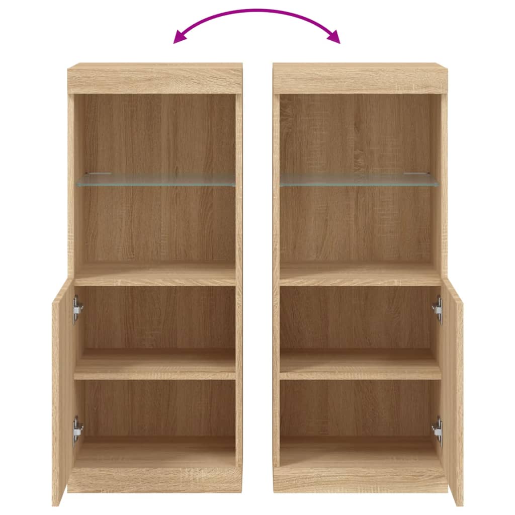Aparador com luzes LED 41x37x100 cm carvalho sonoma