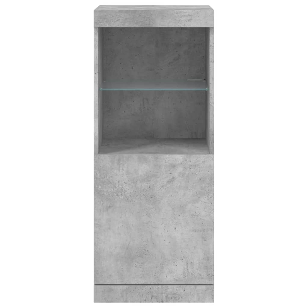Aparador com luzes LED 41x37x100 cm cinzento cimento