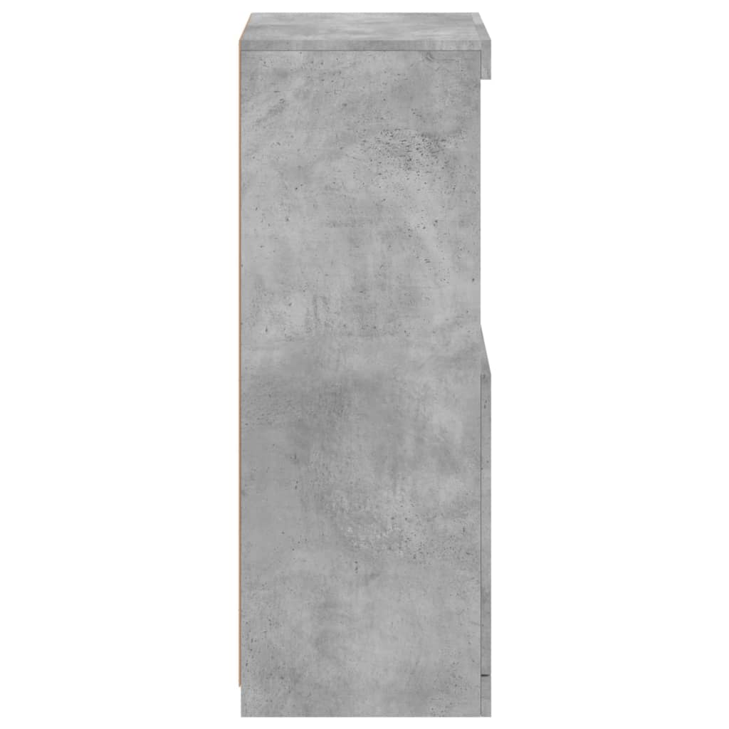 Aparador com luzes LED 41x37x100 cm cinzento cimento