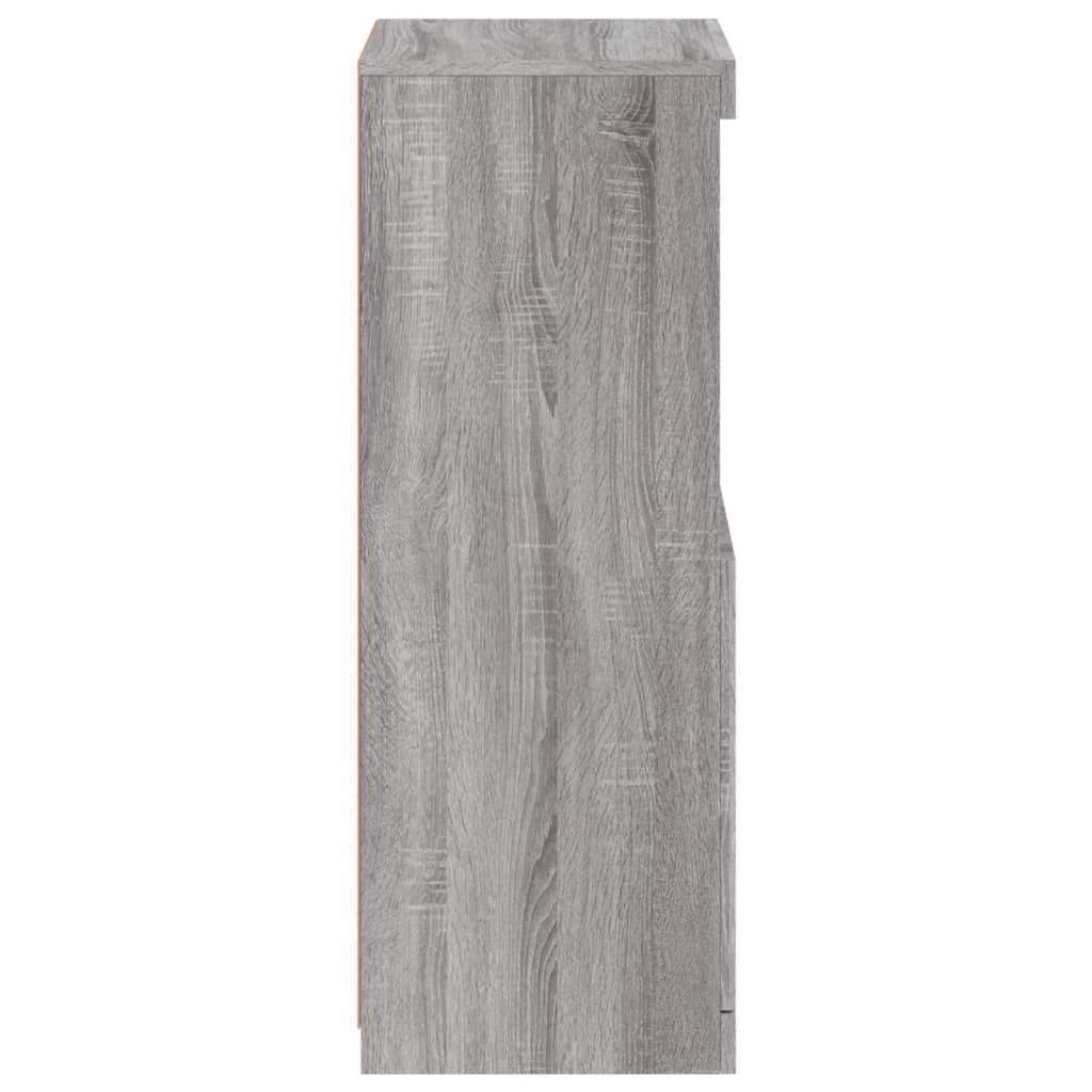 Aparador com luzes LED 41x37x100 cm cinzento sonoma