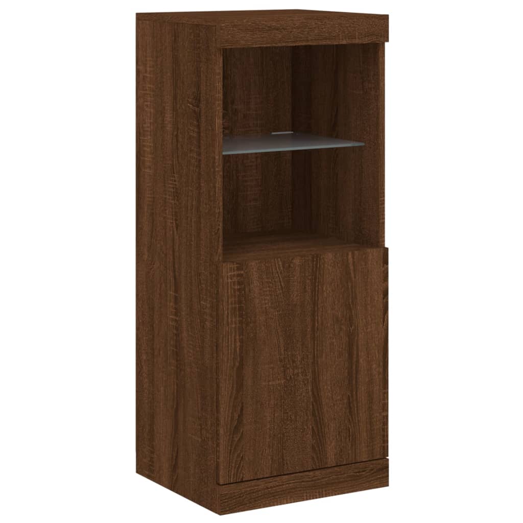 Aparador com luzes LED 41x37x100 cm carvalho castanho