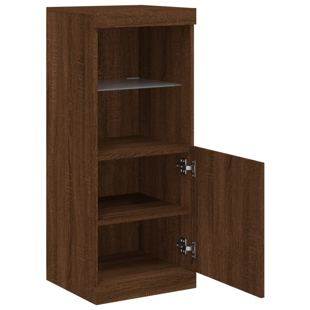 Aparador com luzes LED 41x37x100 cm carvalho castanho
