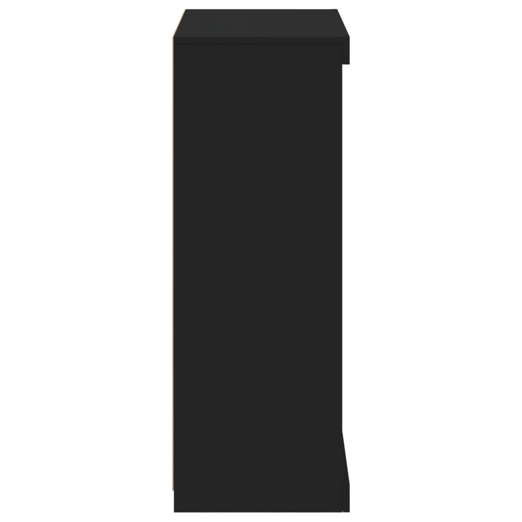 Aparador com luzes LED 60,5x37x100 cm preto