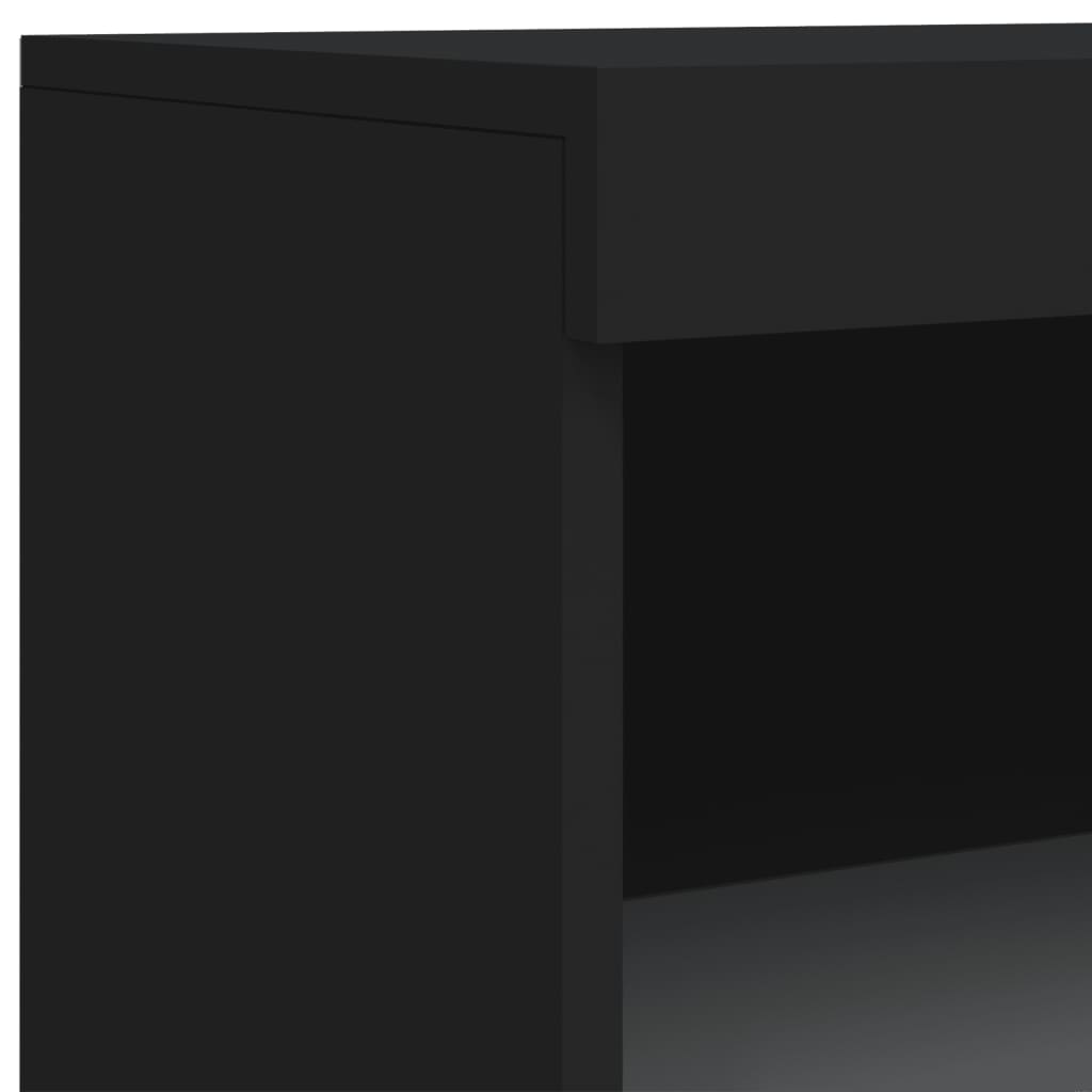 Aparador com luzes LED 60,5x37x100 cm preto