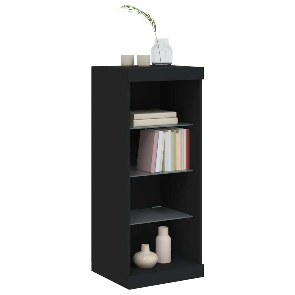 Aparador com luzes LED 41x37x100 cm preto