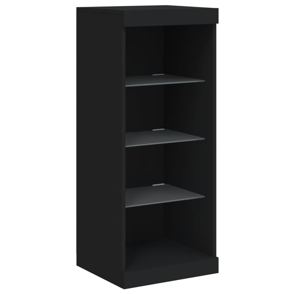 Aparador com luzes LED 41x37x100 cm preto