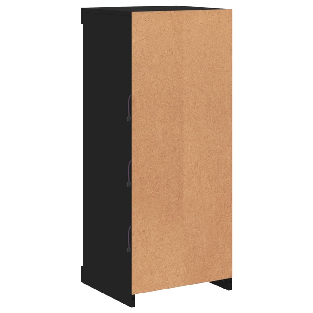 Aparador com luzes LED 41x37x100 cm preto