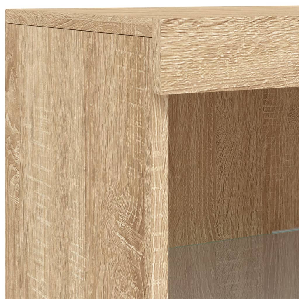 Aparador com luzes LED 41x37x100 cm carvalho sonoma