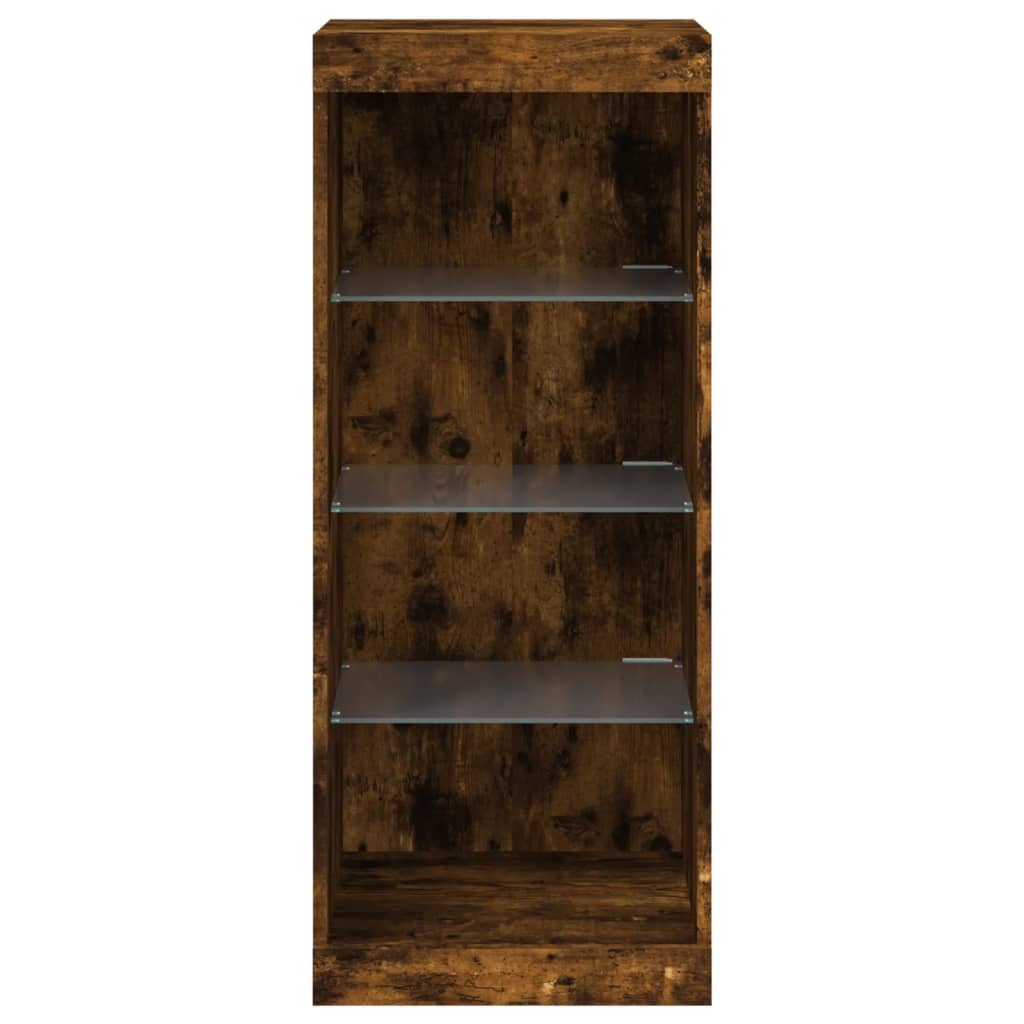 Aparador com luzes LED 41x37x100 cm carvalho fumado