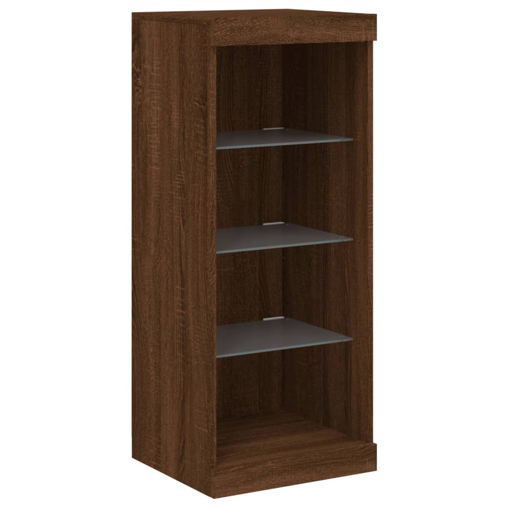 Aparador com luzes LED 41x37x100 cm carvalho castanho