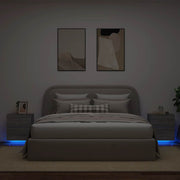 Mesas cabeceira c/ LEDs 2 pcs derivados madeira cinza sonoma