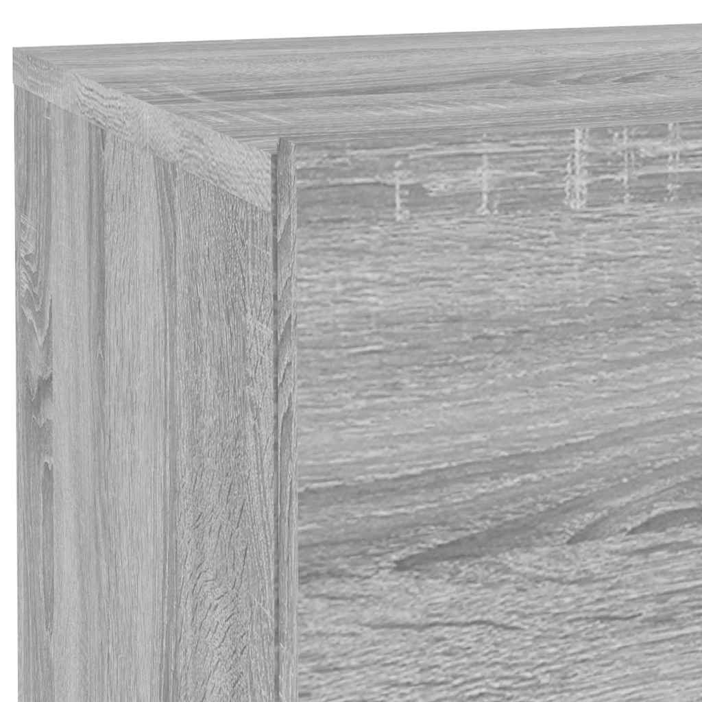 Mesa de cabeceira com luzes LED 70x36x40,5 cm cinzento-sonoma