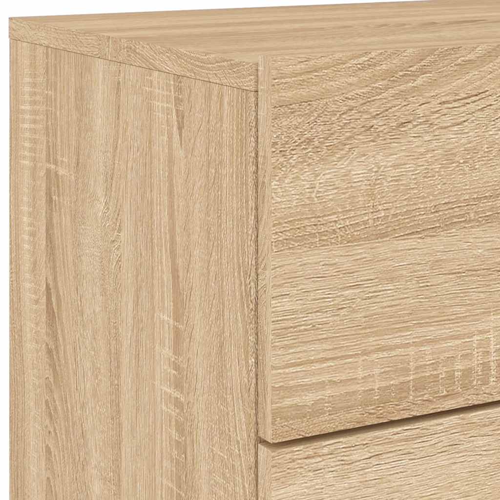 Mesa de cabeceira de parede com luzes LED carvalho sonoma