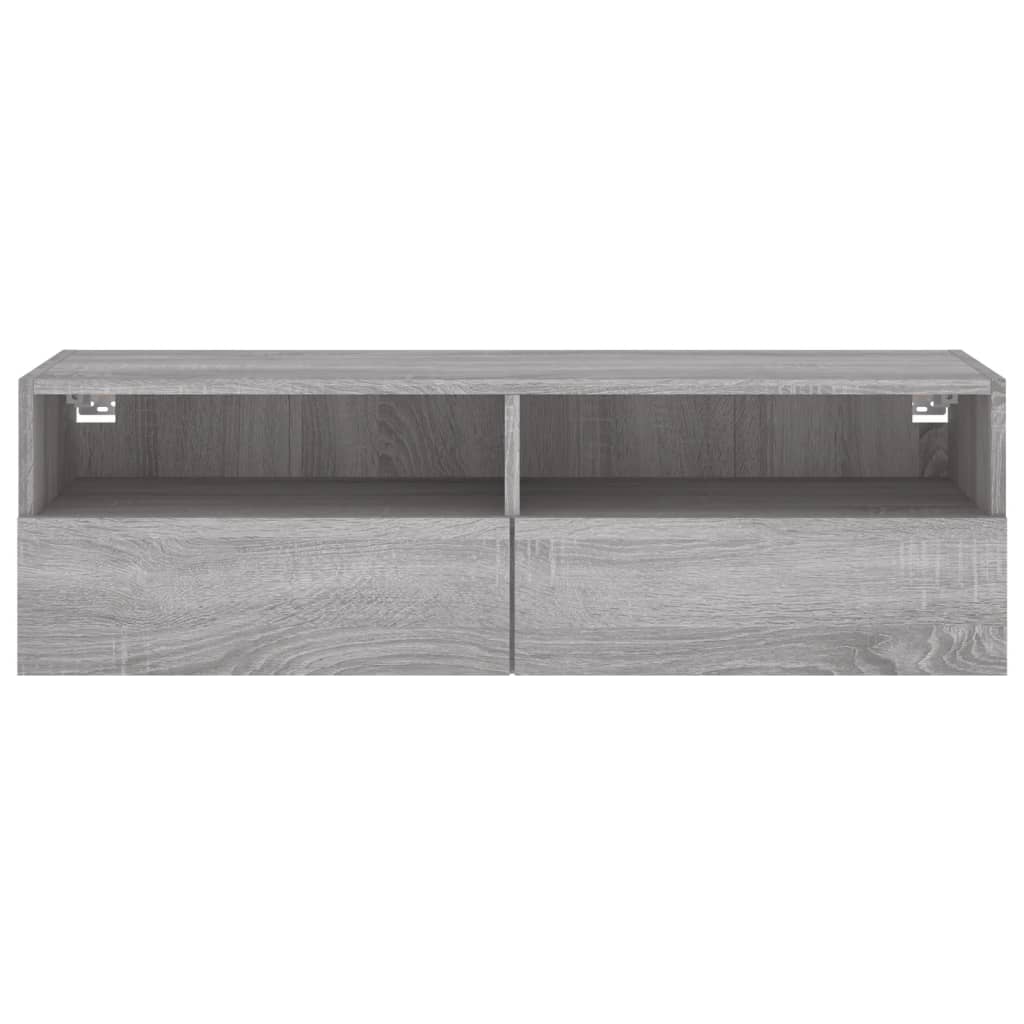 Móvel parede TV 100x30x30 cm derivados de madeira cinza sonoma