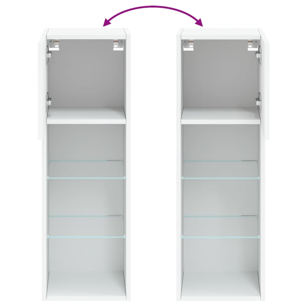 Móvel de TV com luzes LED 30,5x30x90 cm branco