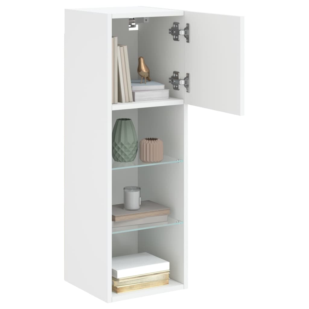 Móvel de TV com luzes LED 30,5x30x90 cm branco