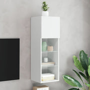 Móvel de TV com luzes LED 30,5x30x90 cm branco