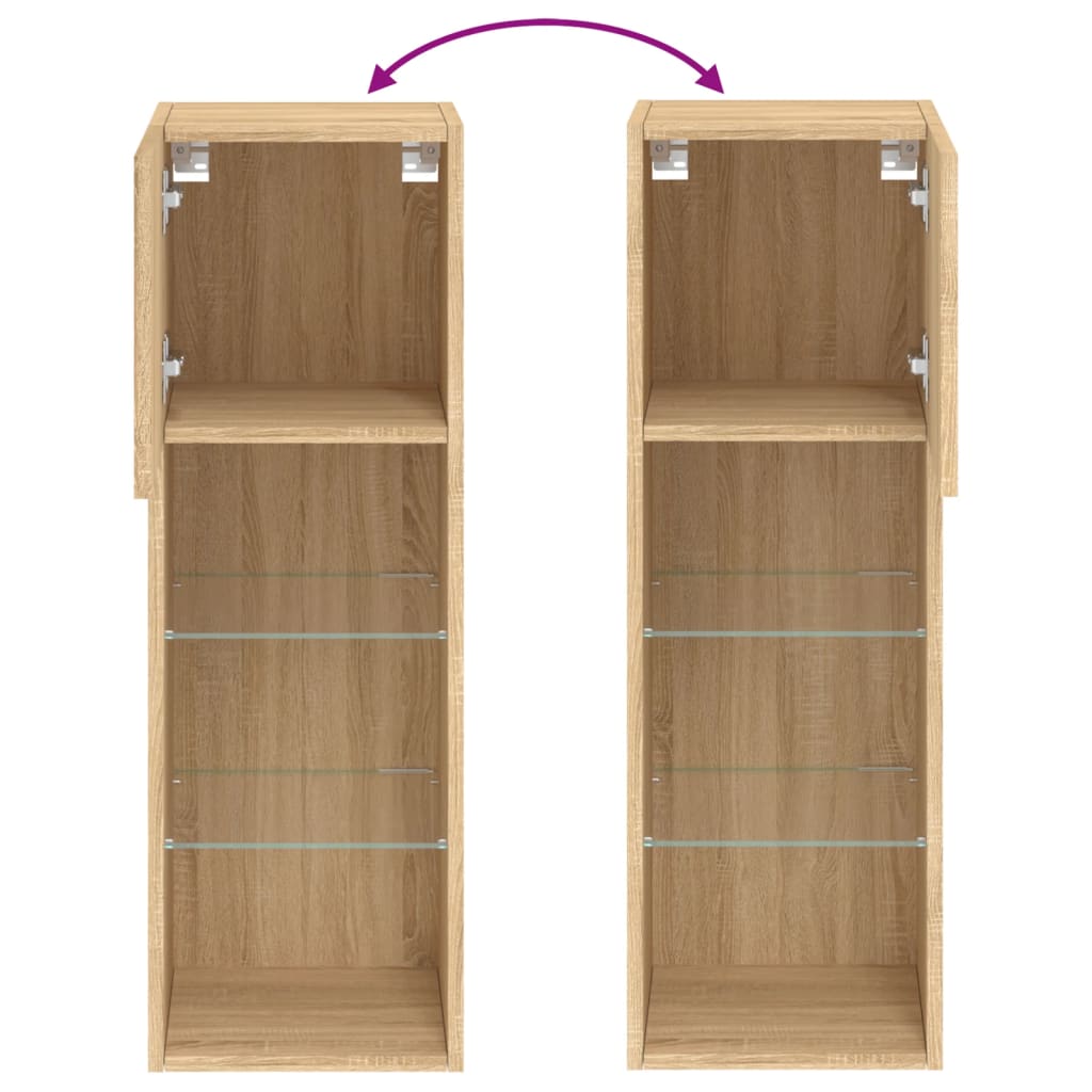 Móvel de TV com luzes LED 30,5x30x90 cm carvalho sonoma