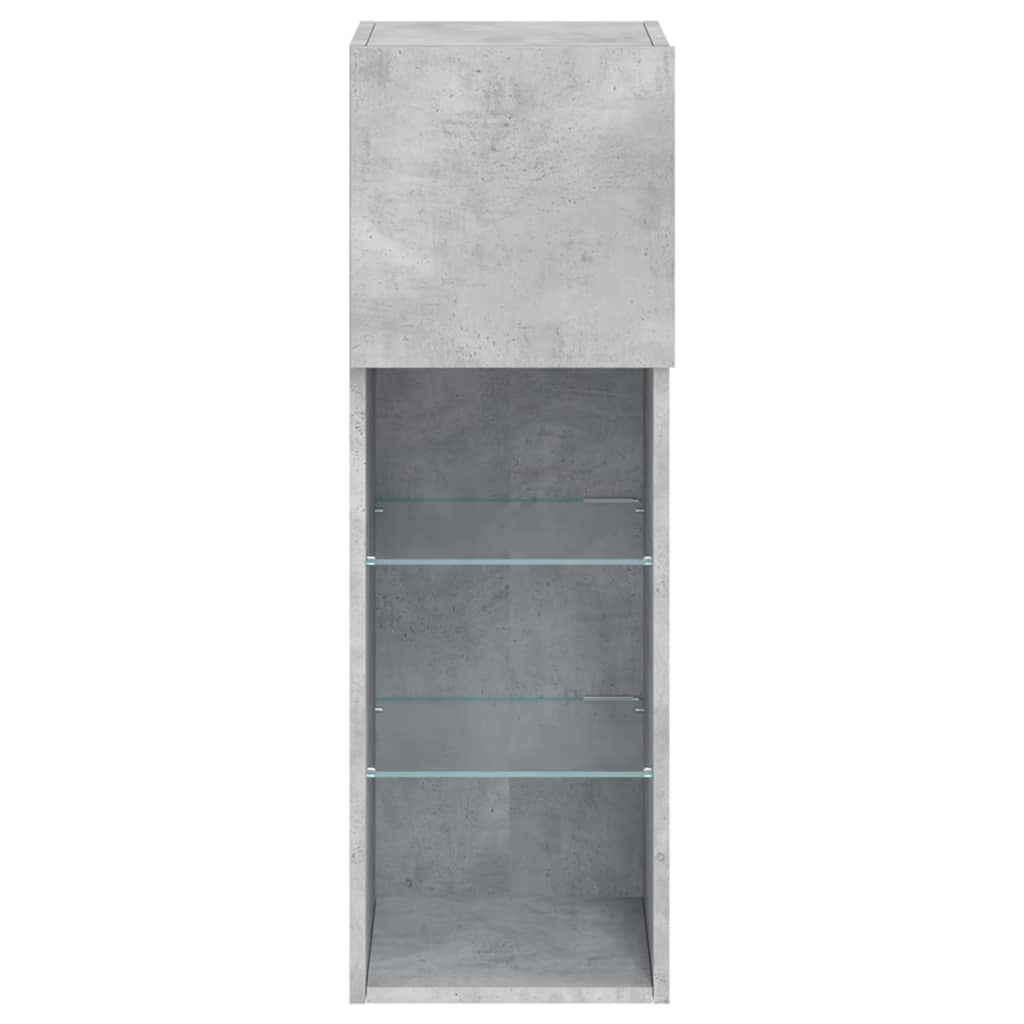 Móvel de TV com luzes LED 30,5x30x90 cm cinzento cimento