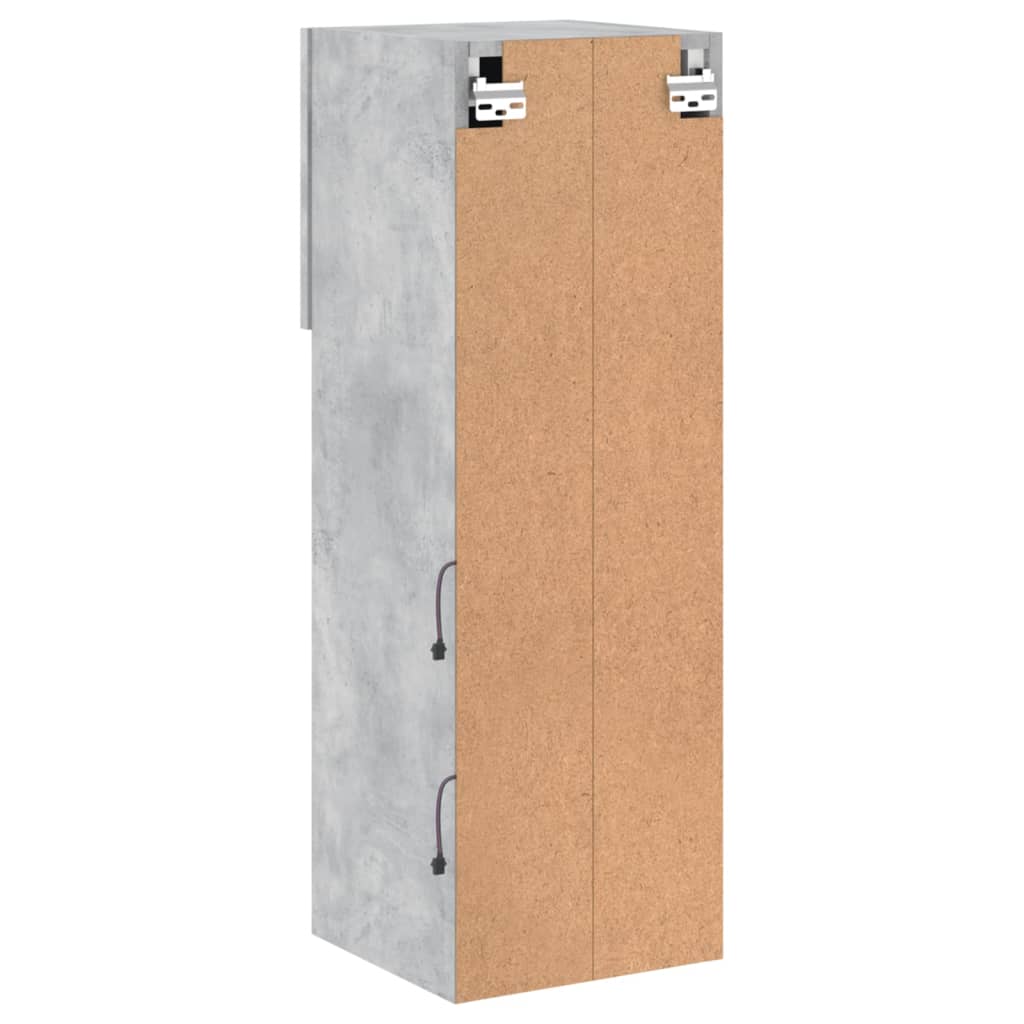 Móvel de TV com luzes LED 30,5x30x90 cm cinzento cimento
